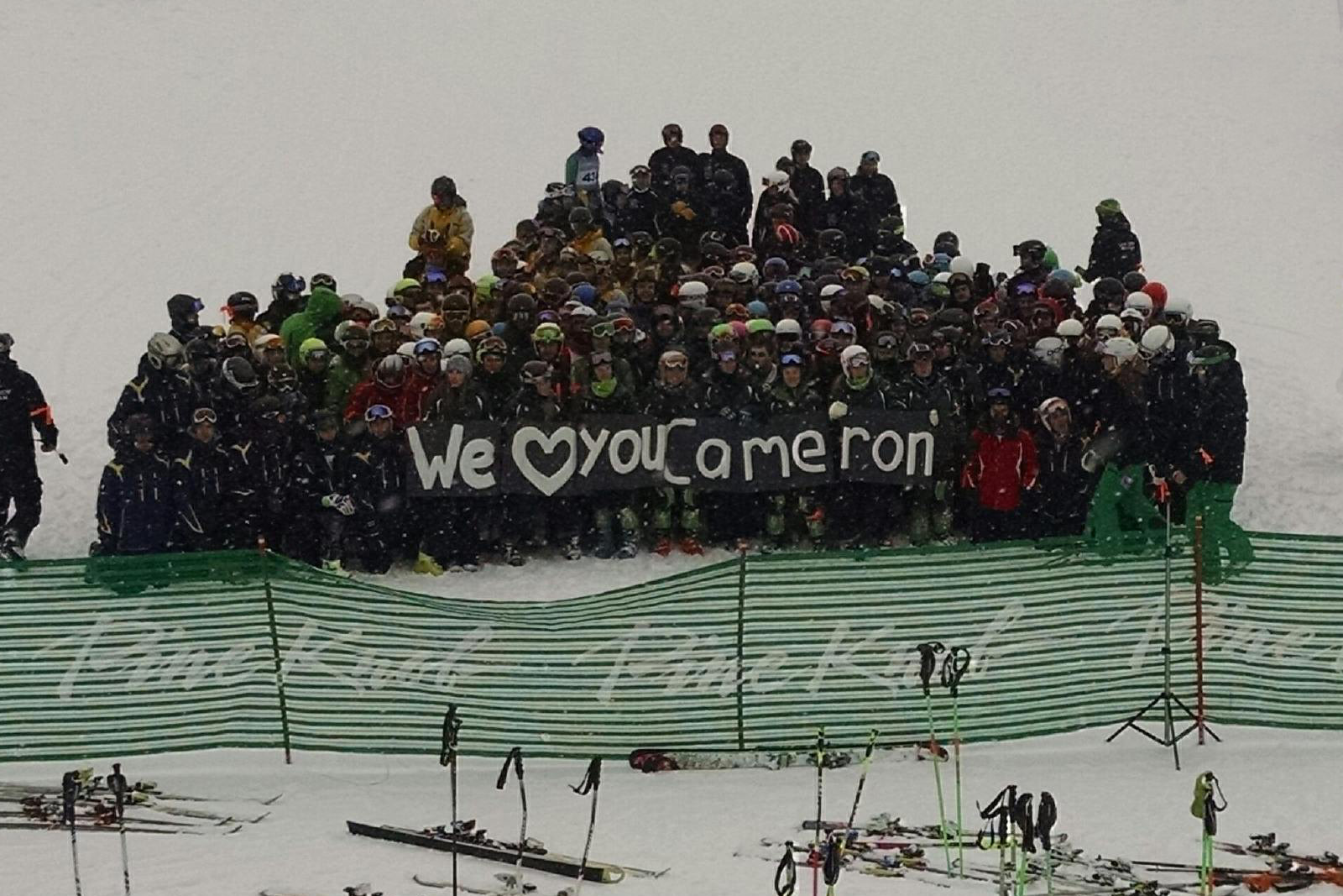 Cameron's ski club showing support